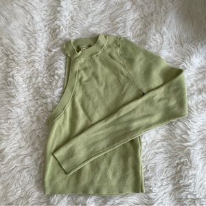 one shoulder green long sleeve